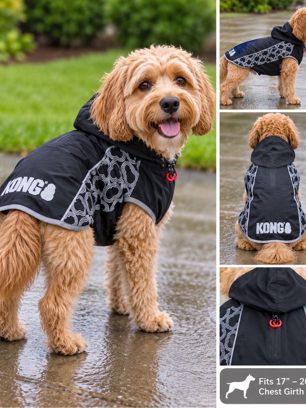 KONG Black Elements Dog Rain Jacket-New
